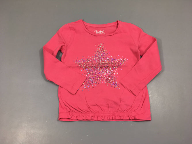 T-shirt m.l rose vif étoiles sequins, moins cher chez Petit Kiwi