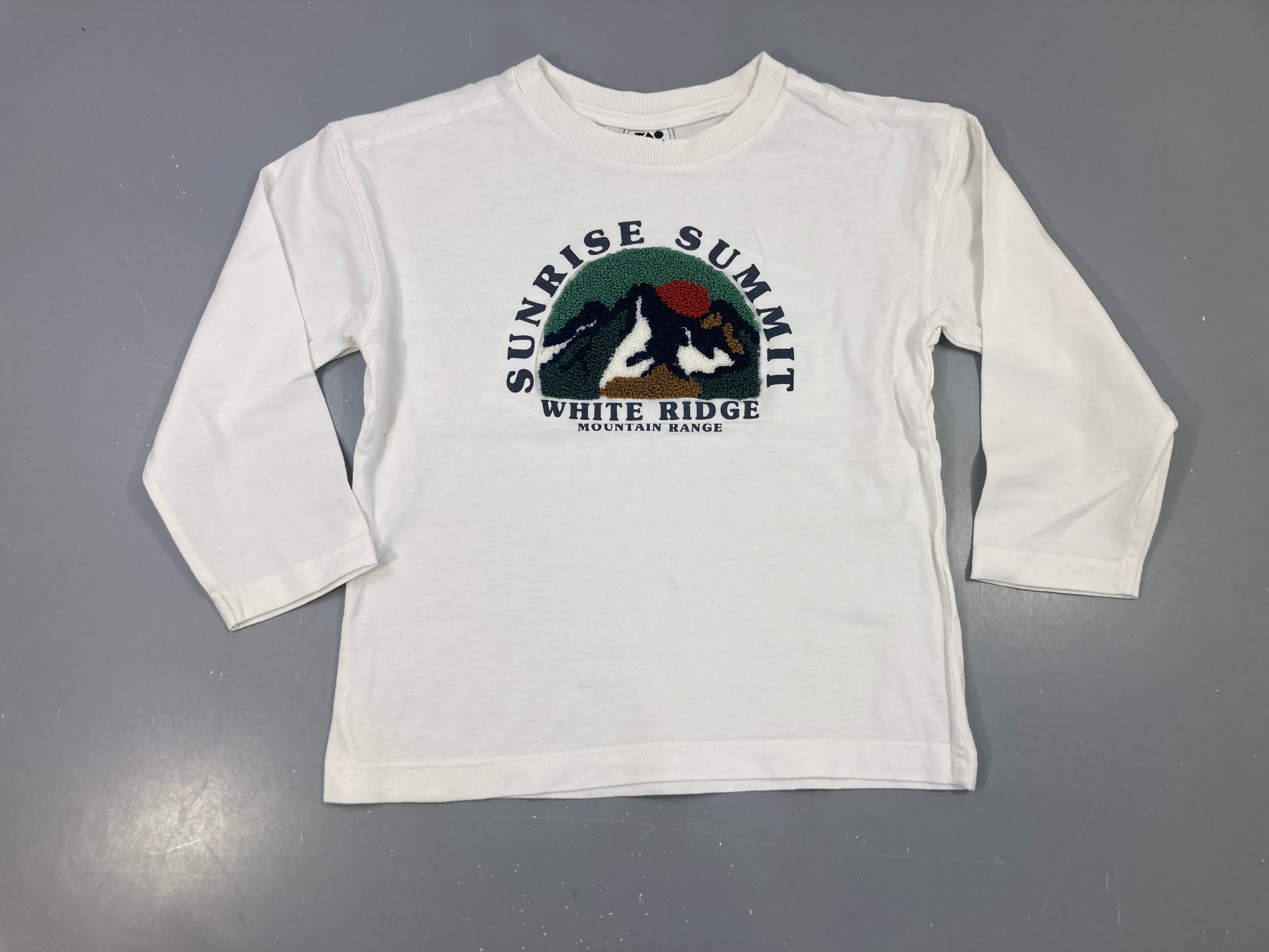 T-shirt m.l blanc relief montagne Sunrise Summit