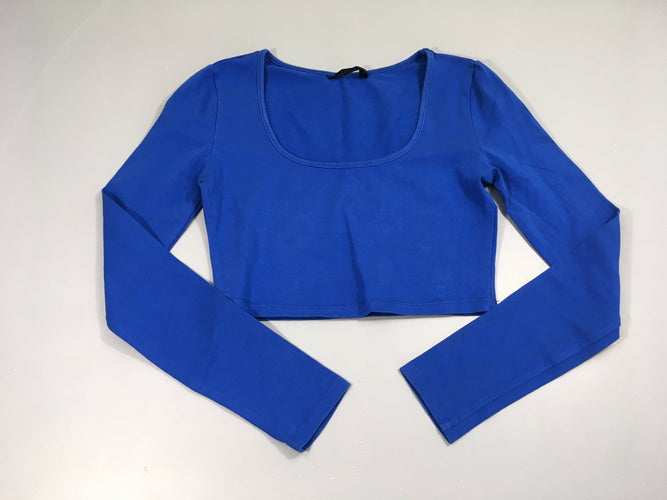 T-shirt m.l cropped bleu, moins cher chez Petit Kiwi