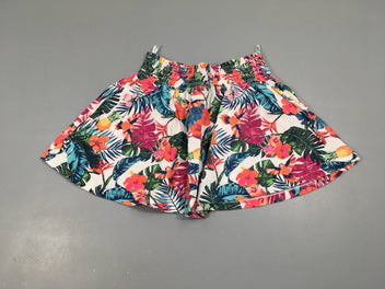 Jupe jersey blanc fleurs