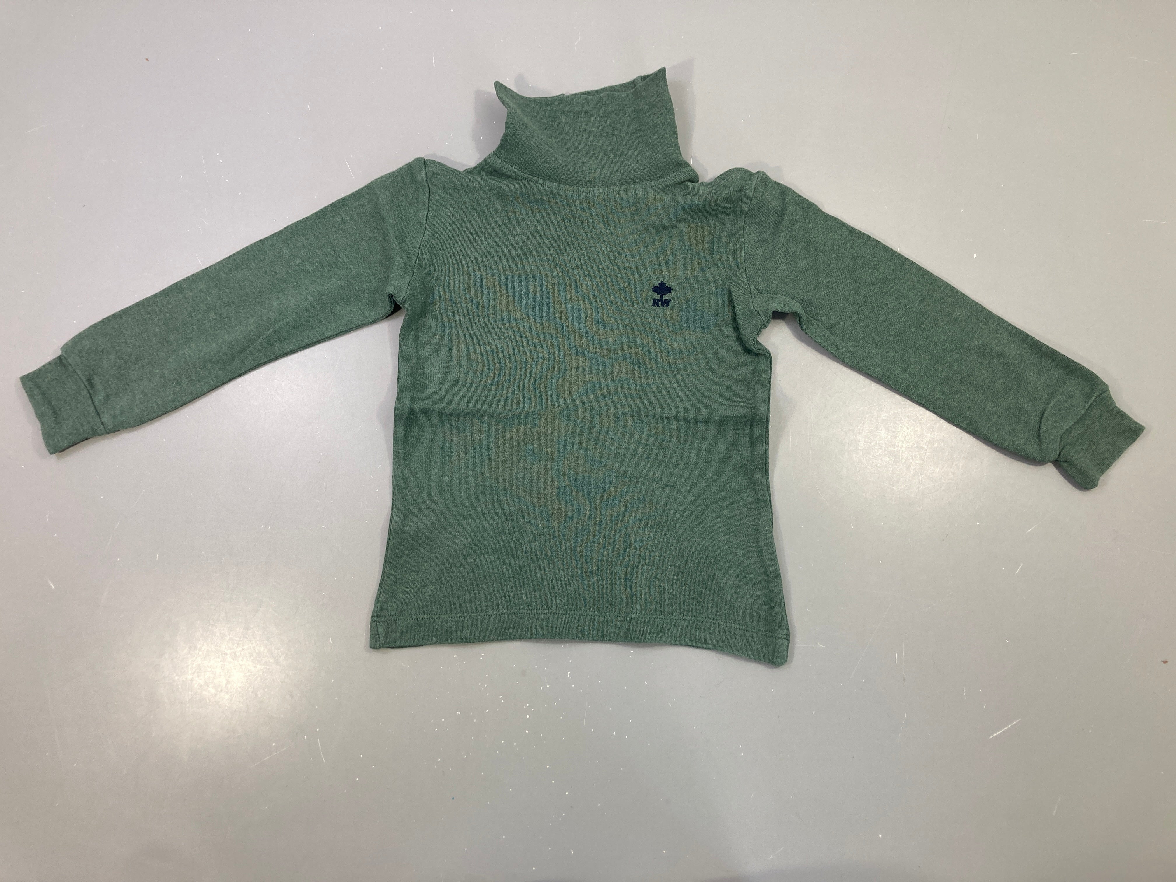 T-shirt m.l col roulé vert
