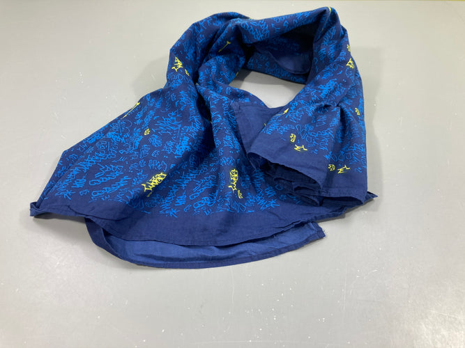 Foulard bleu foncé écritures, moins cher chez Petit Kiwi