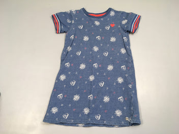 Robe m.c molleton bleu coeurs
