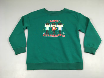 Sweat vert Noël, légèrement bouloché