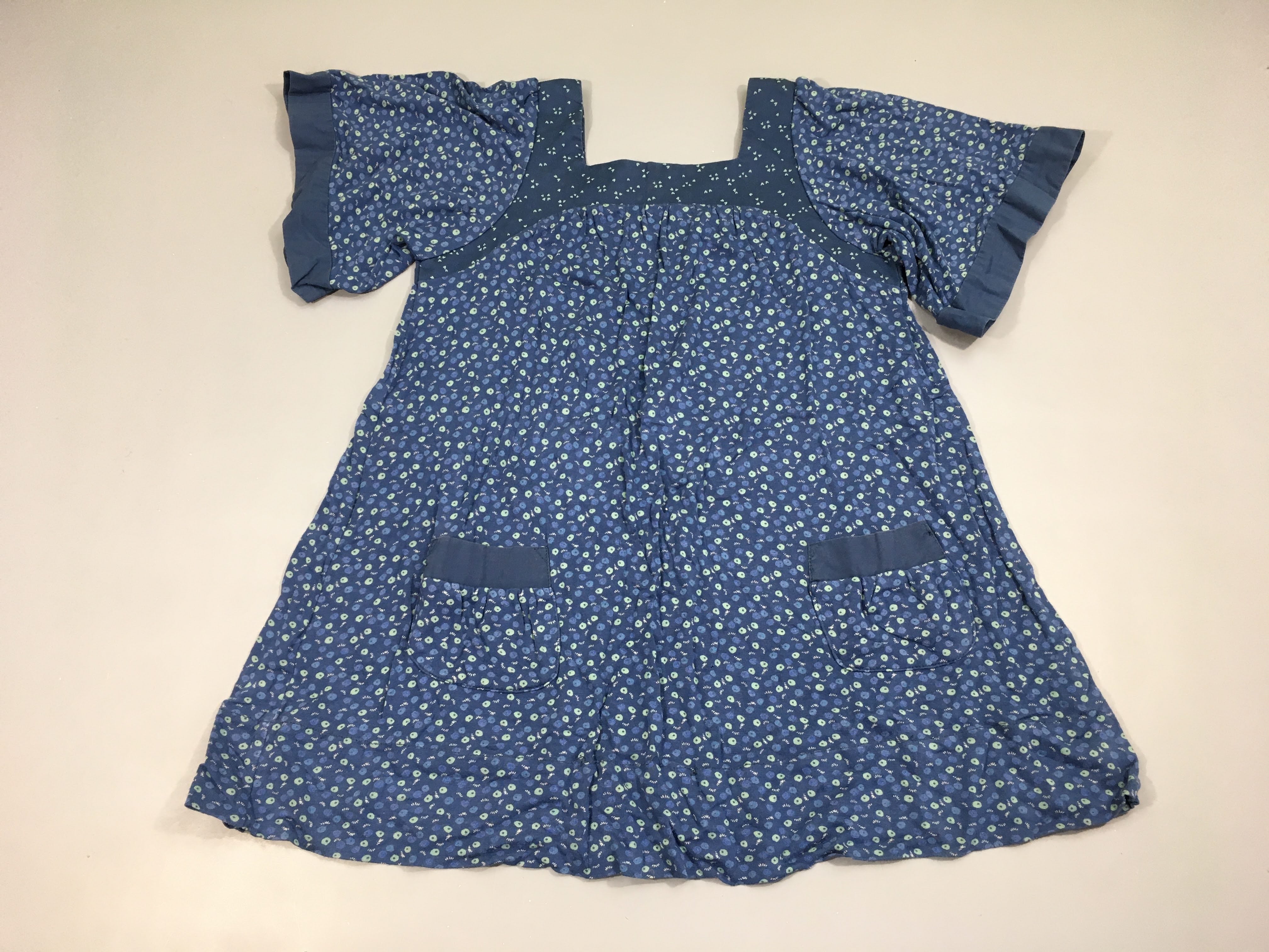 Robe m.c jersey bleu fleurs