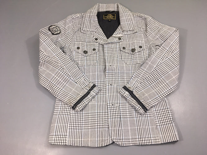 Veste Blaser zipée à carreaux noir&blanc, moins cher chez Petit Kiwi