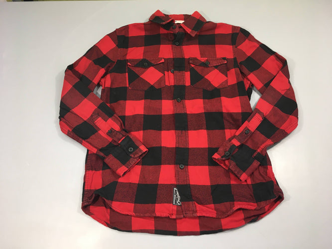 Chemise ml flanelle à grands carreaux rouge-noir, moins cher chez Petit Kiwi