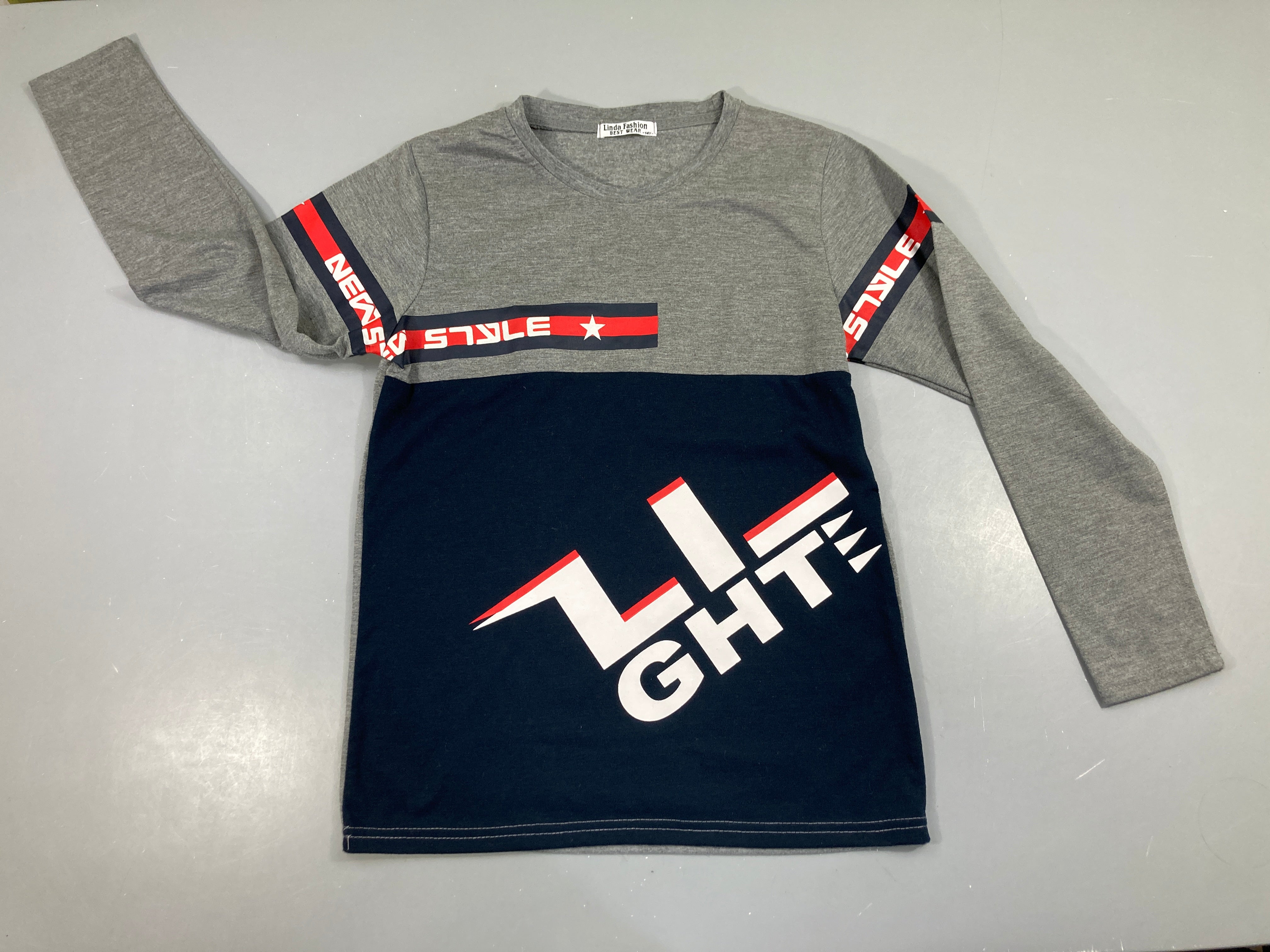 T-shirt m.l gris-bleu marine GHT