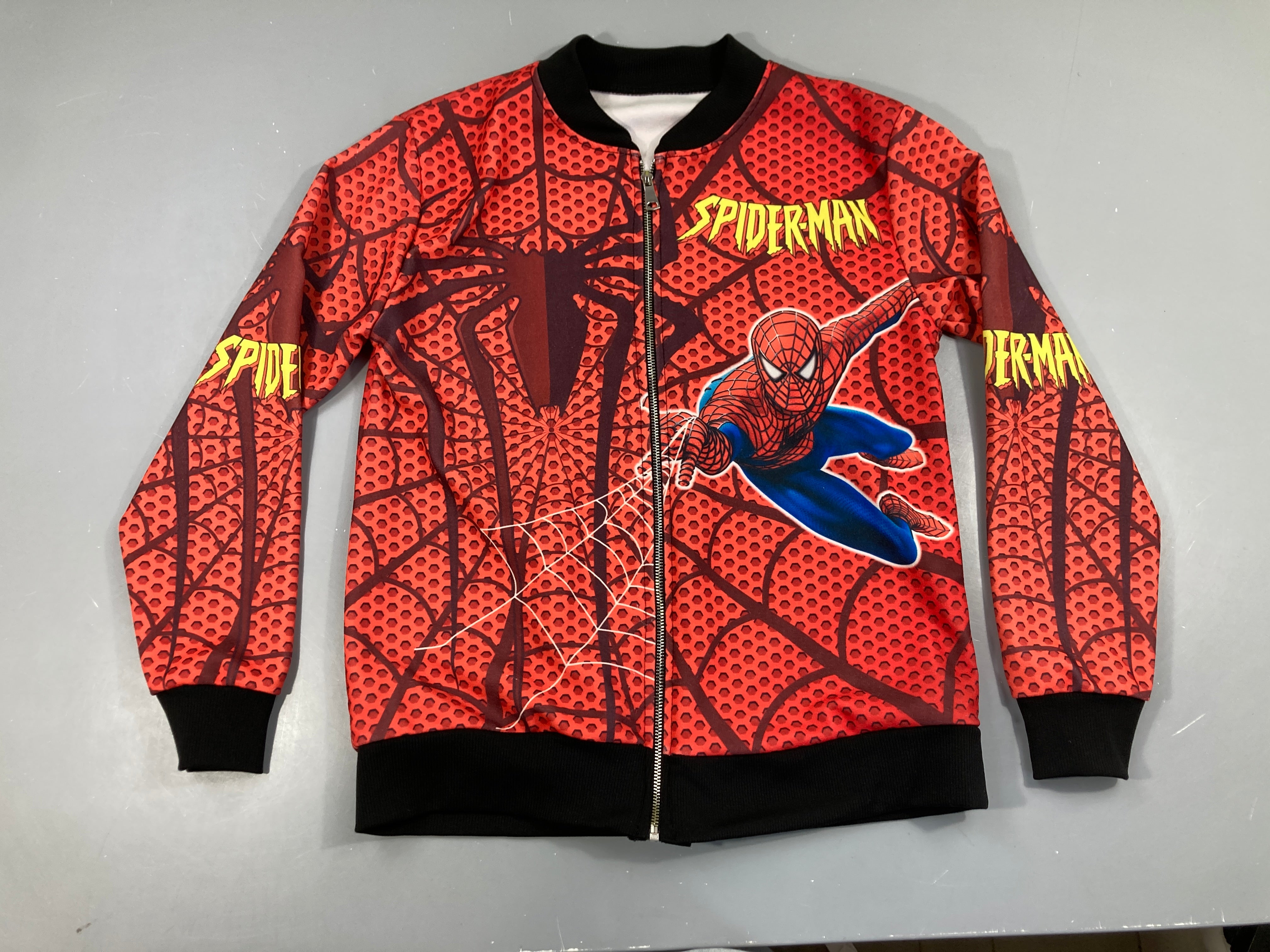 Sweat zippé rouge-noir Spiderman