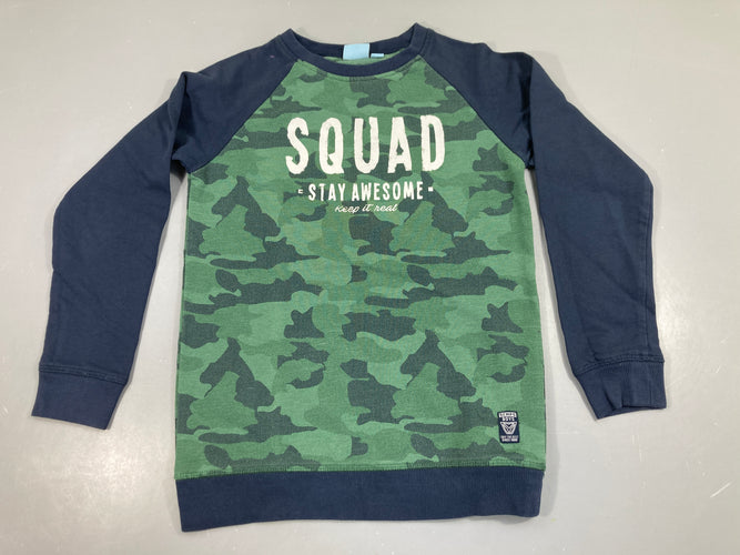Sweat vert camouflage Squad Légèrement bouloché, moins cher chez Petit Kiwi