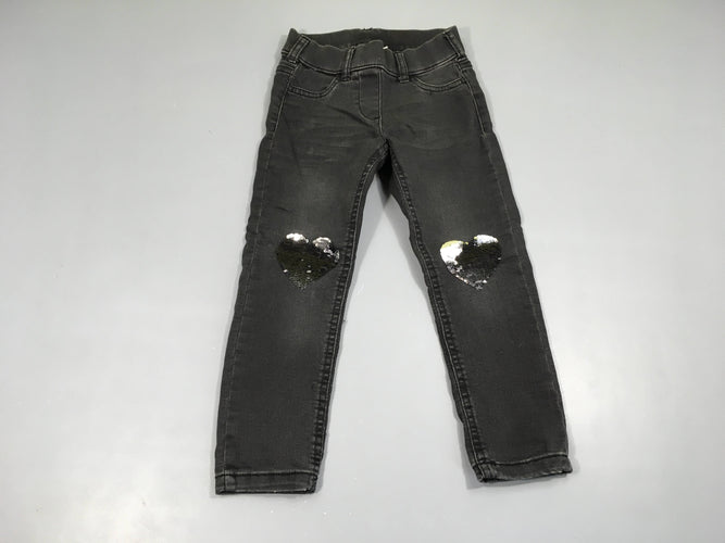 Tregging noir sequins genoux, moins cher chez Petit Kiwi