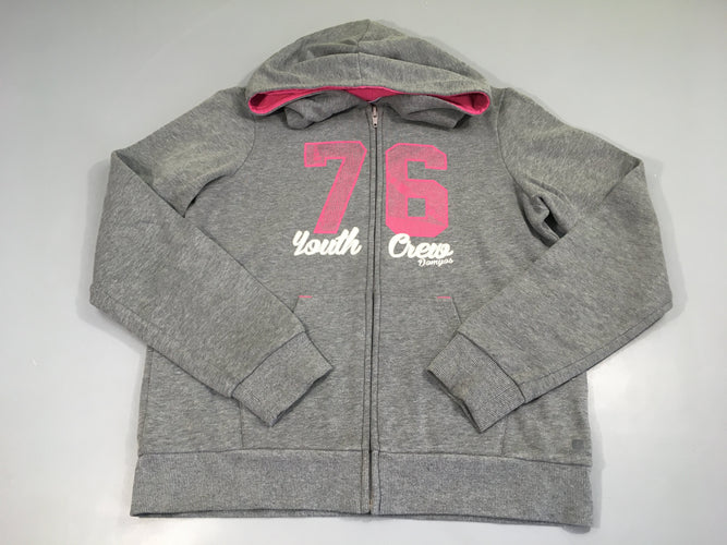 Sweat zippé à capuche gris chiné 76, moins cher chez Petit Kiwi