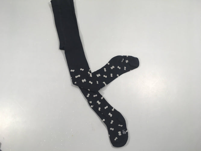 Collants bleu marine motifs argentés irisés, moins cher chez Petit Kiwi