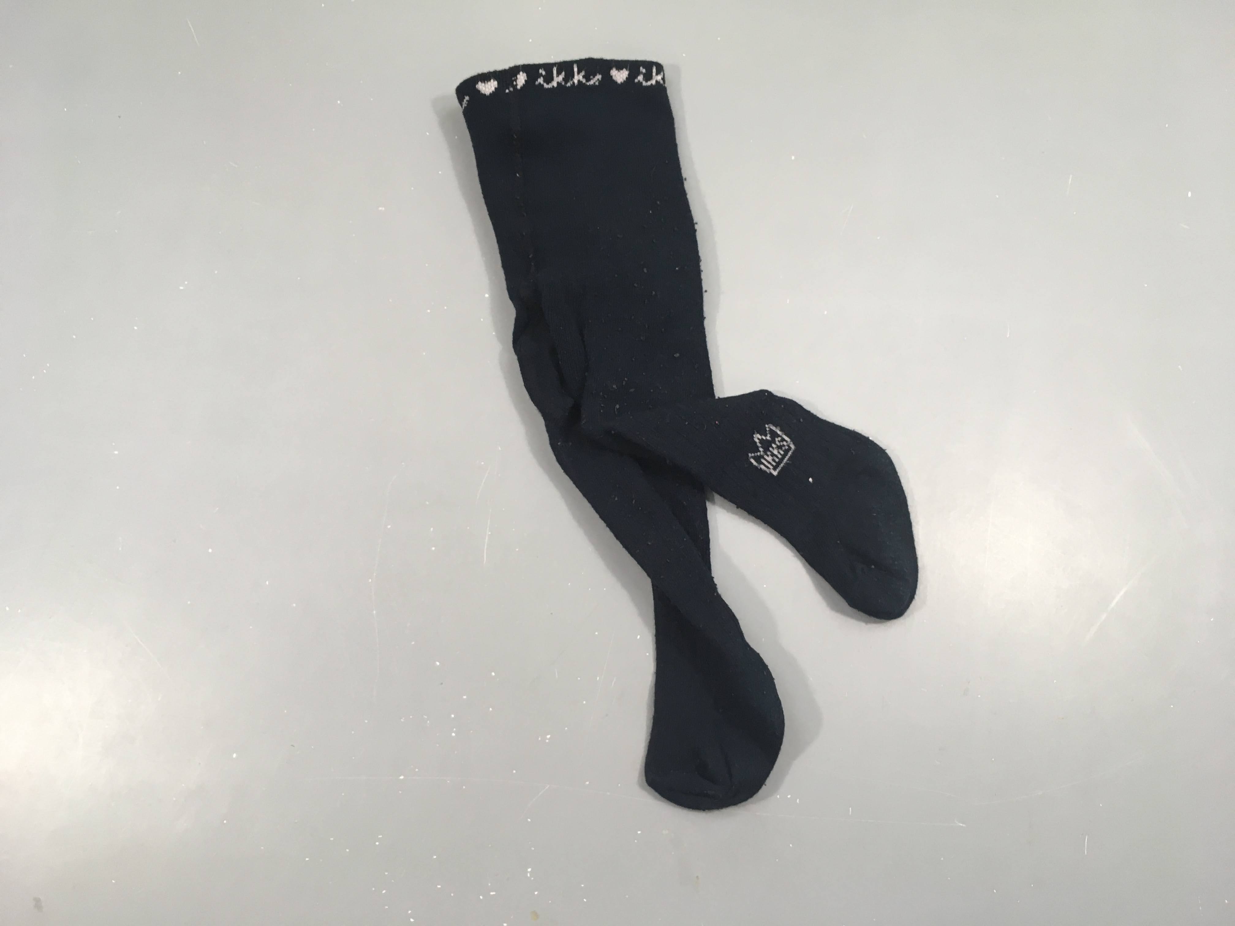 Collants bleu marine côtelé plat Ikks Boulochés 15-18