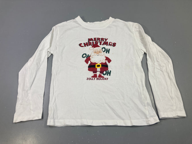 T-shirt m.l blanc imprimé Père Noël "Mer.rayé Christmas", moins cher chez Petit Kiwi