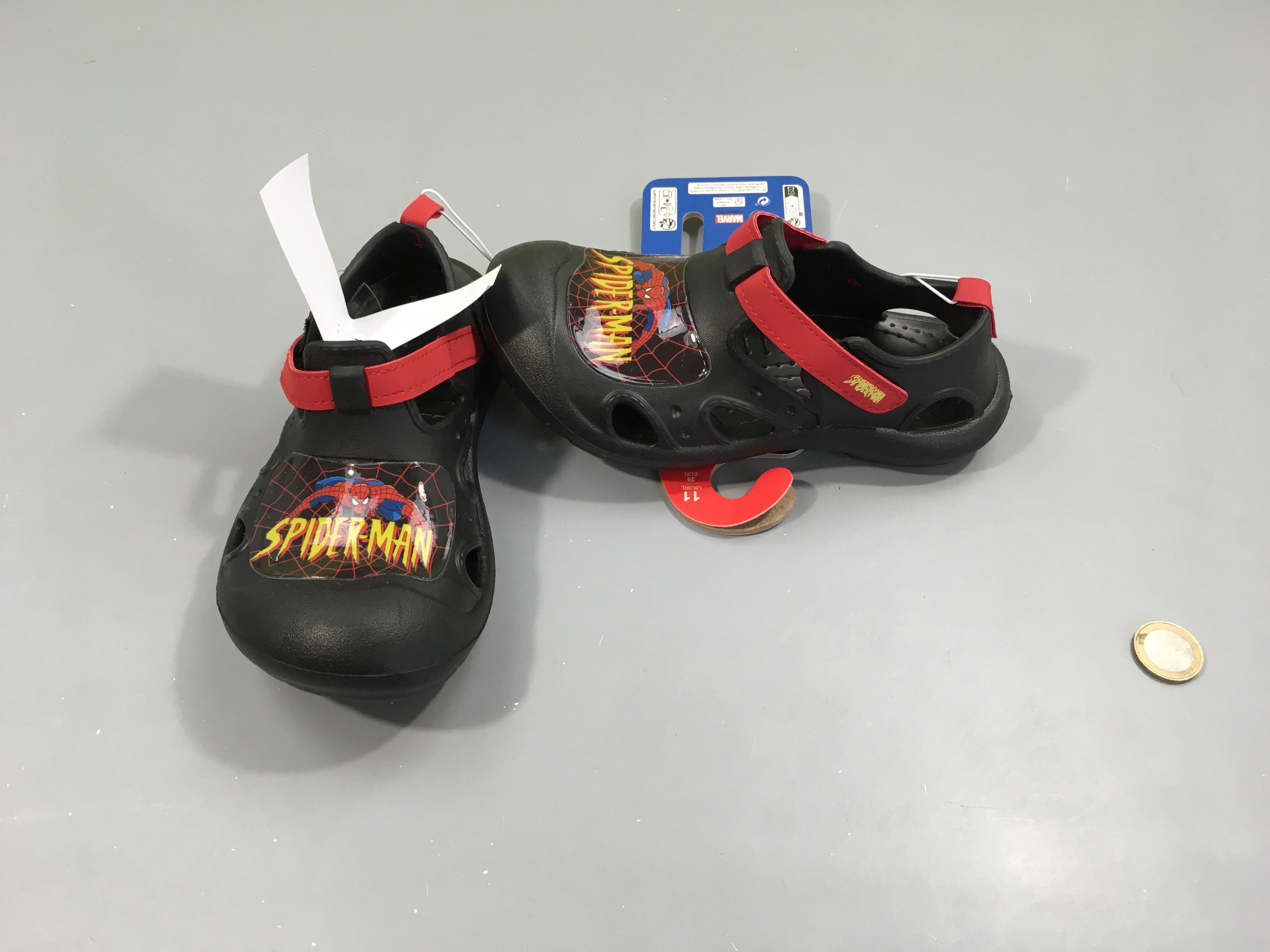 NEUF sabots style Crocs noires Spiderman, 29