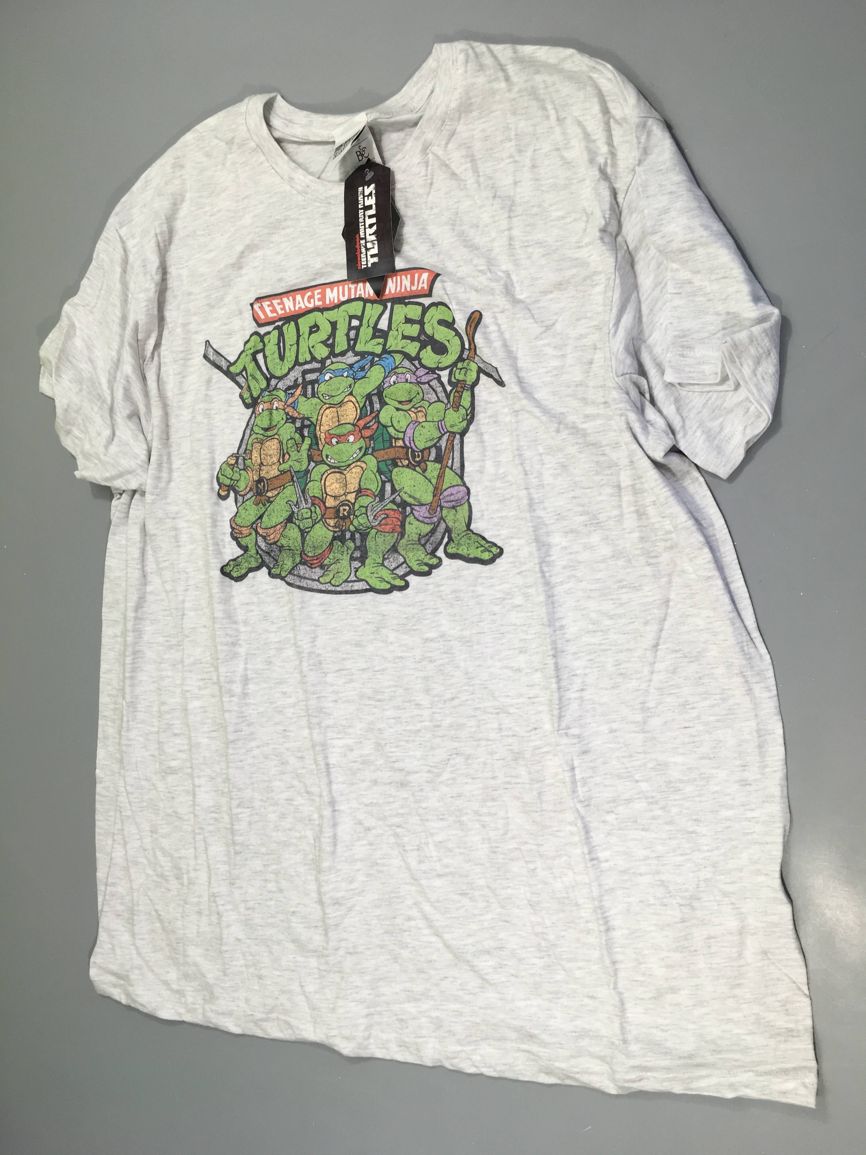 Neuf-T-shirt m.c gris chiné Tortue Ninja