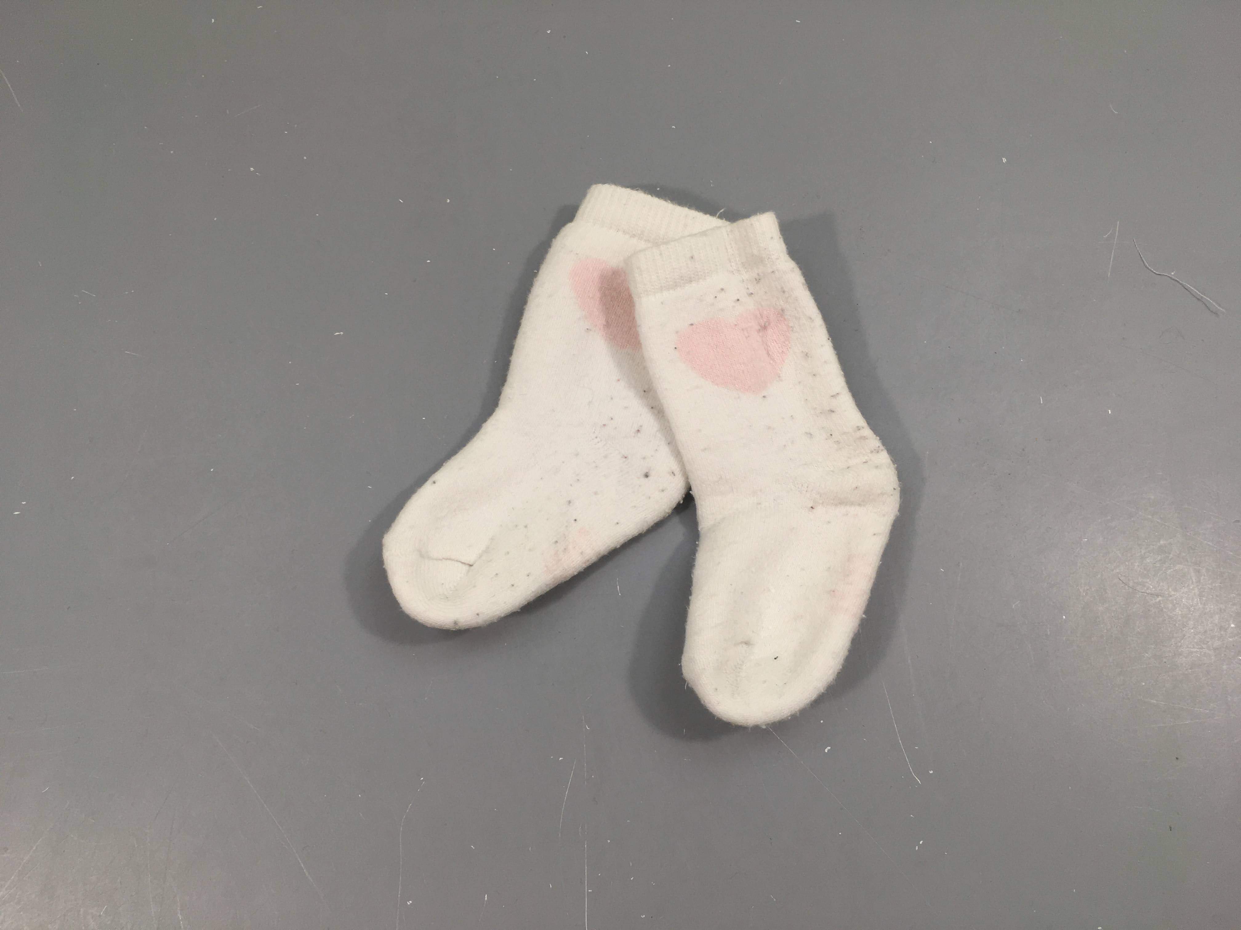 Chaussettes chaudes  coeurs rose clair bouloches