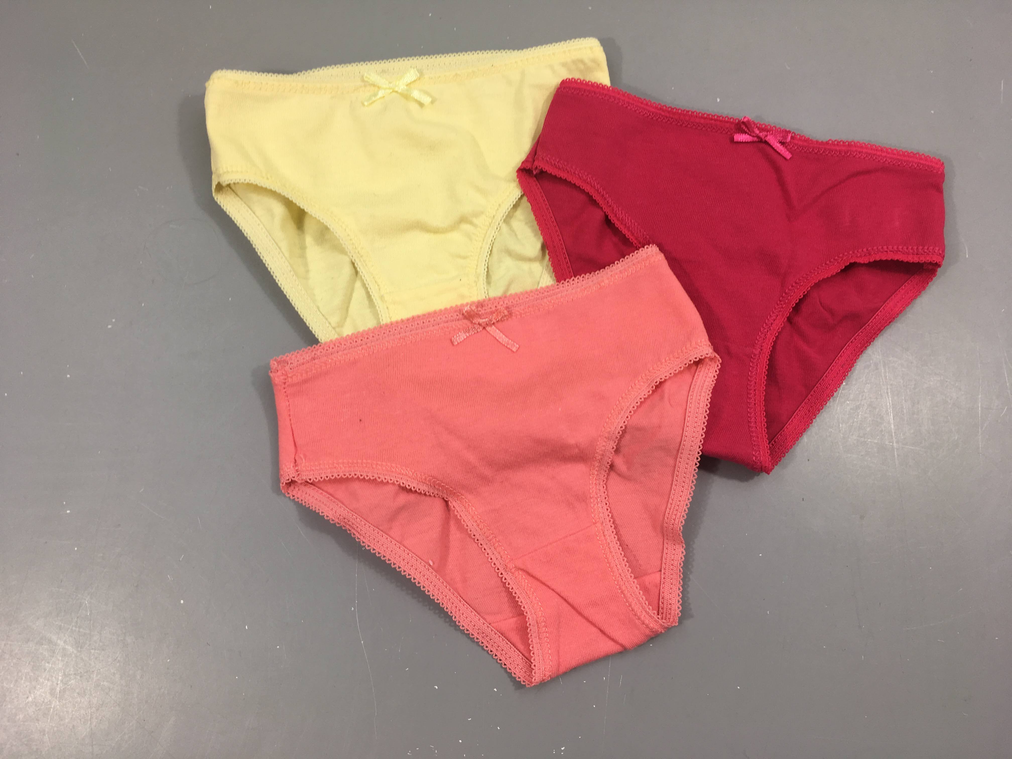 3 Culottes rose-fuschia-jaune