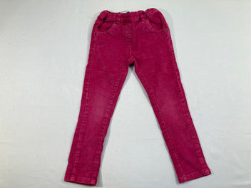 Pantalon velours rose foncé taille élastique
