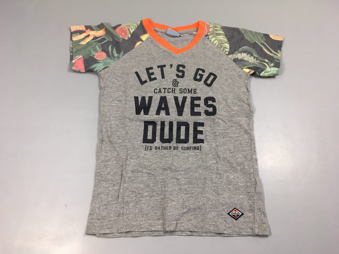 T-shirt m.c gris fruits manches Waves, moins cher chez Petit Kiwi