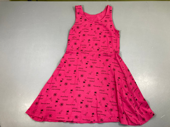 Robe s.m jersey rose motifs été, moins cher chez Petit Kiwi