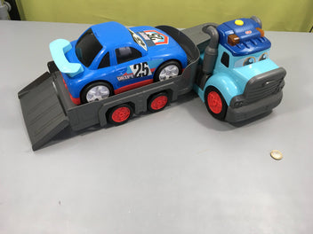 Camion Teddi avec remorque et voiture - 60cm - ABC sonore et lumineux, fonctionne