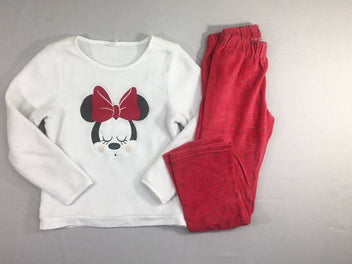 Pyjama 2pcs velours blanc-rouge Minnie étoiles