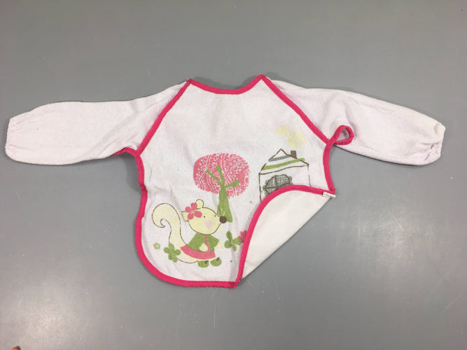Bavoir tablier à manches blanc animal maison-Plastifié intérieur-petit défaut milieu plastique, moins cher chez Petit Kiwi