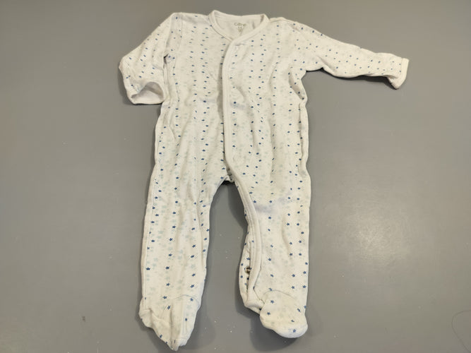 Pyjama jersey blanc , étoiles bleues  100% coton, moins cher chez Petit Kiwi