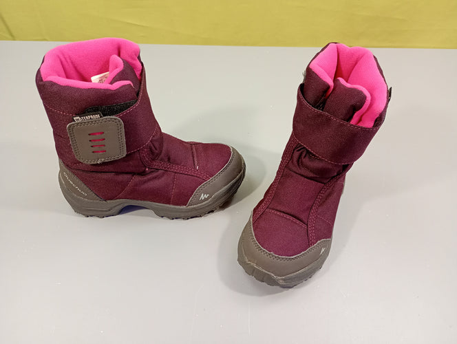 Etat neuf bottes de neige aubergine/ gris  Watreproof -28, moins cher chez Petit Kiwi