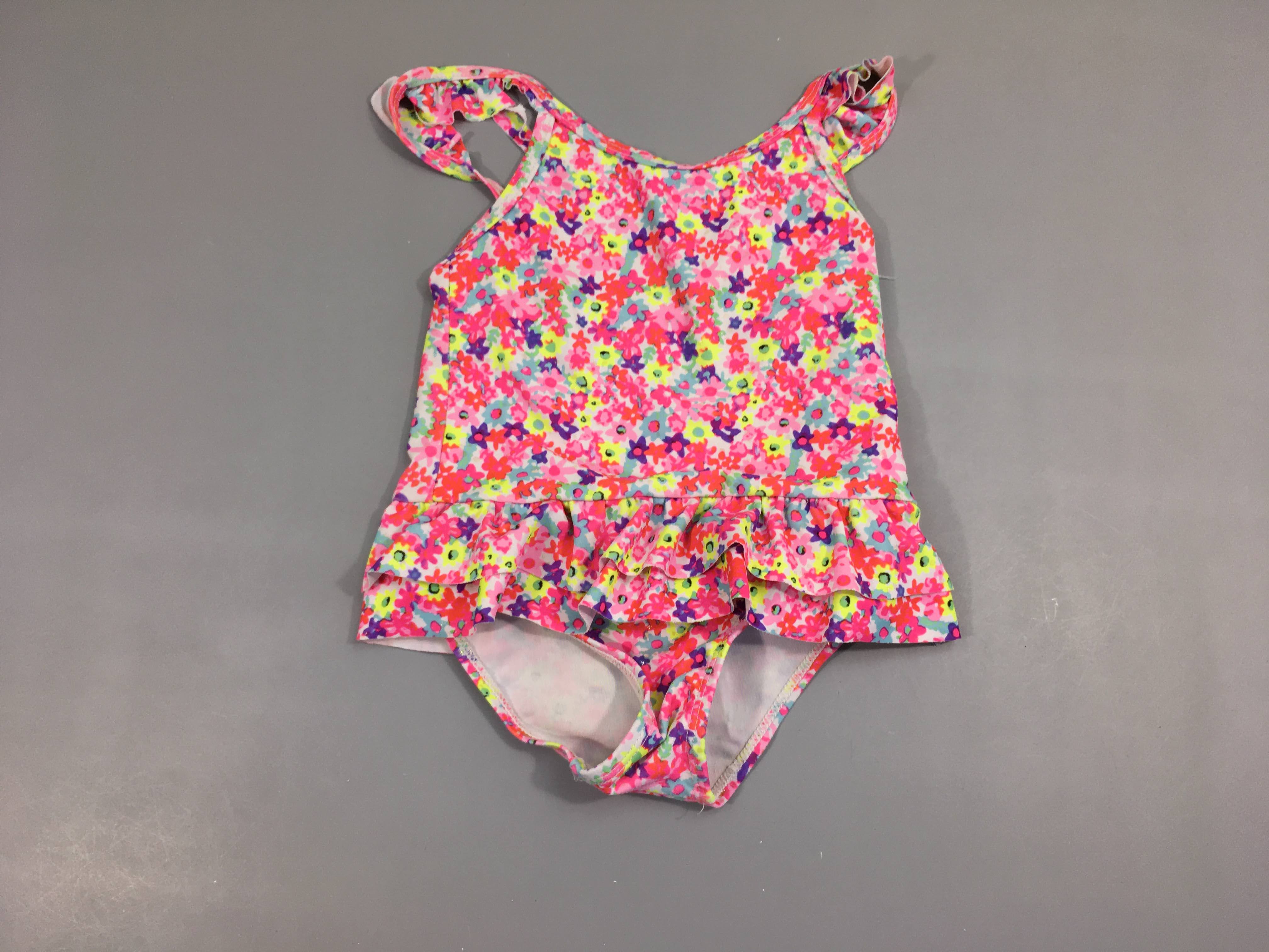 Maillot fleuri multicolore volants