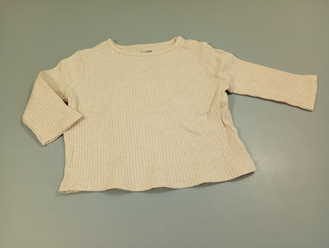 T-shirt m.l  beige clair côtelé, moins cher chez Petit Kiwi