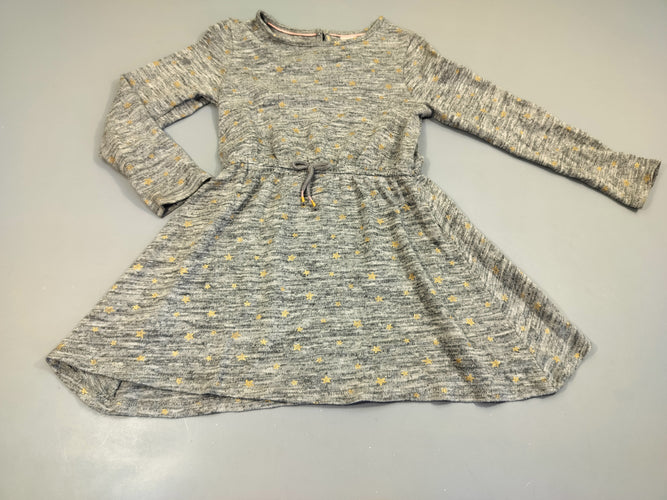 Robe ml gris flammé, étoiles dorées., moins cher chez Petit Kiwi