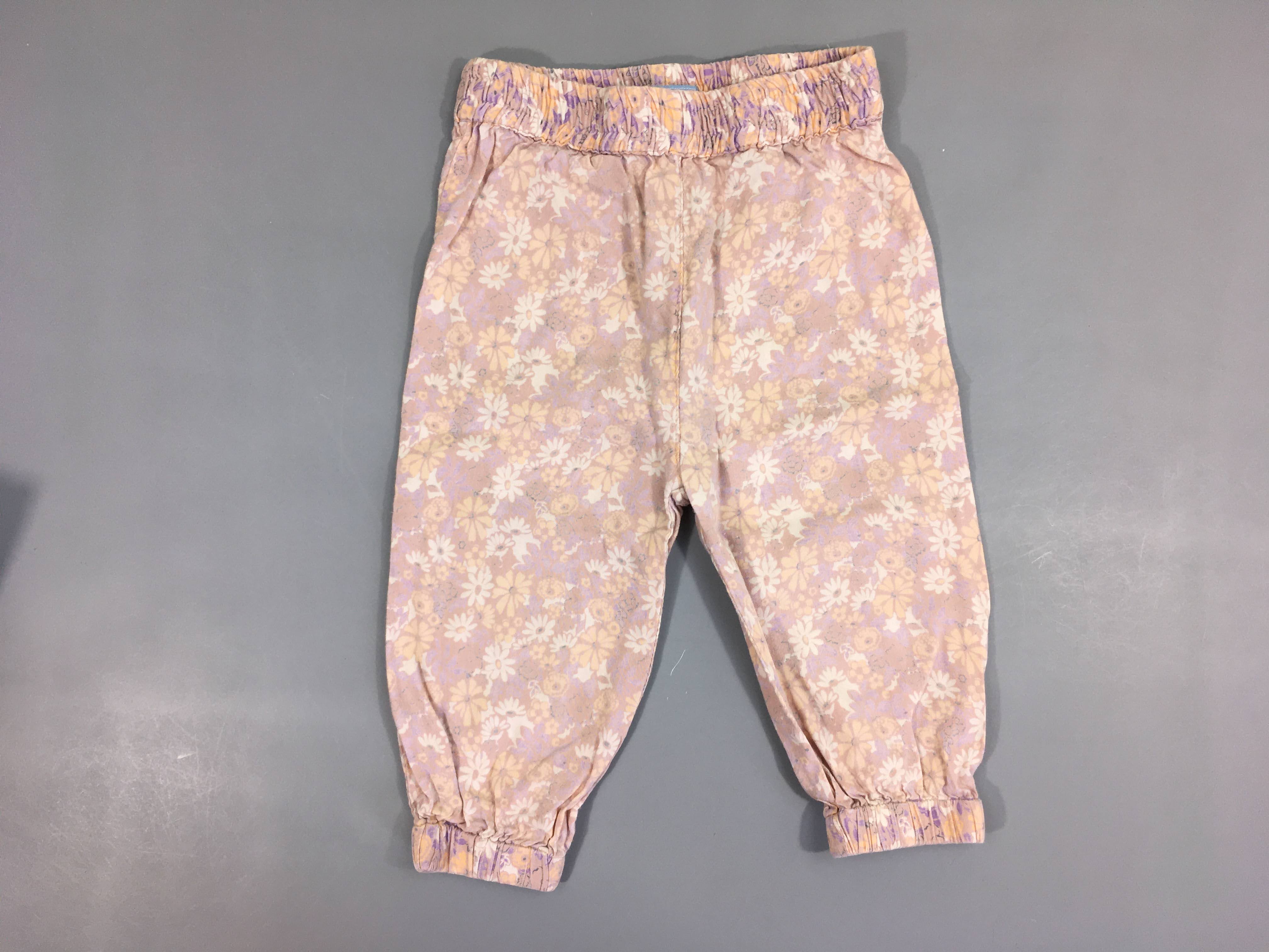 Pantalon léger parme fleurs
