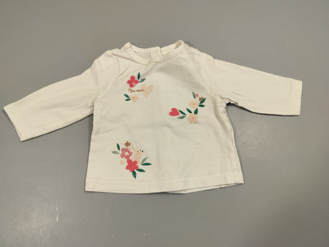 T-shirt m.l fleurs, coeurs,... "mini  nous", moins cher chez Petit Kiwi