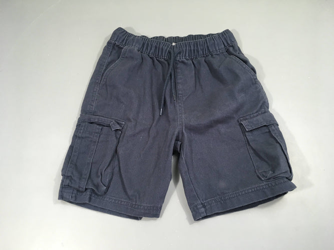 Bermuda cargo bleu foncé taille élastique, moins cher chez Petit Kiwi