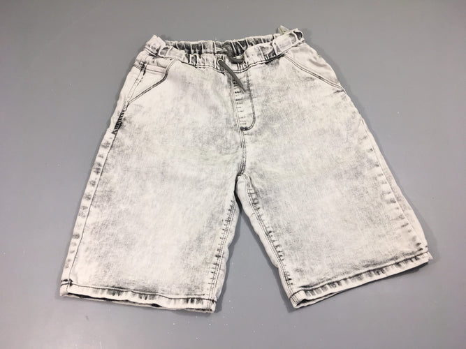 Bermuda gris clair effet délavé taille élastique, moins cher chez Petit Kiwi