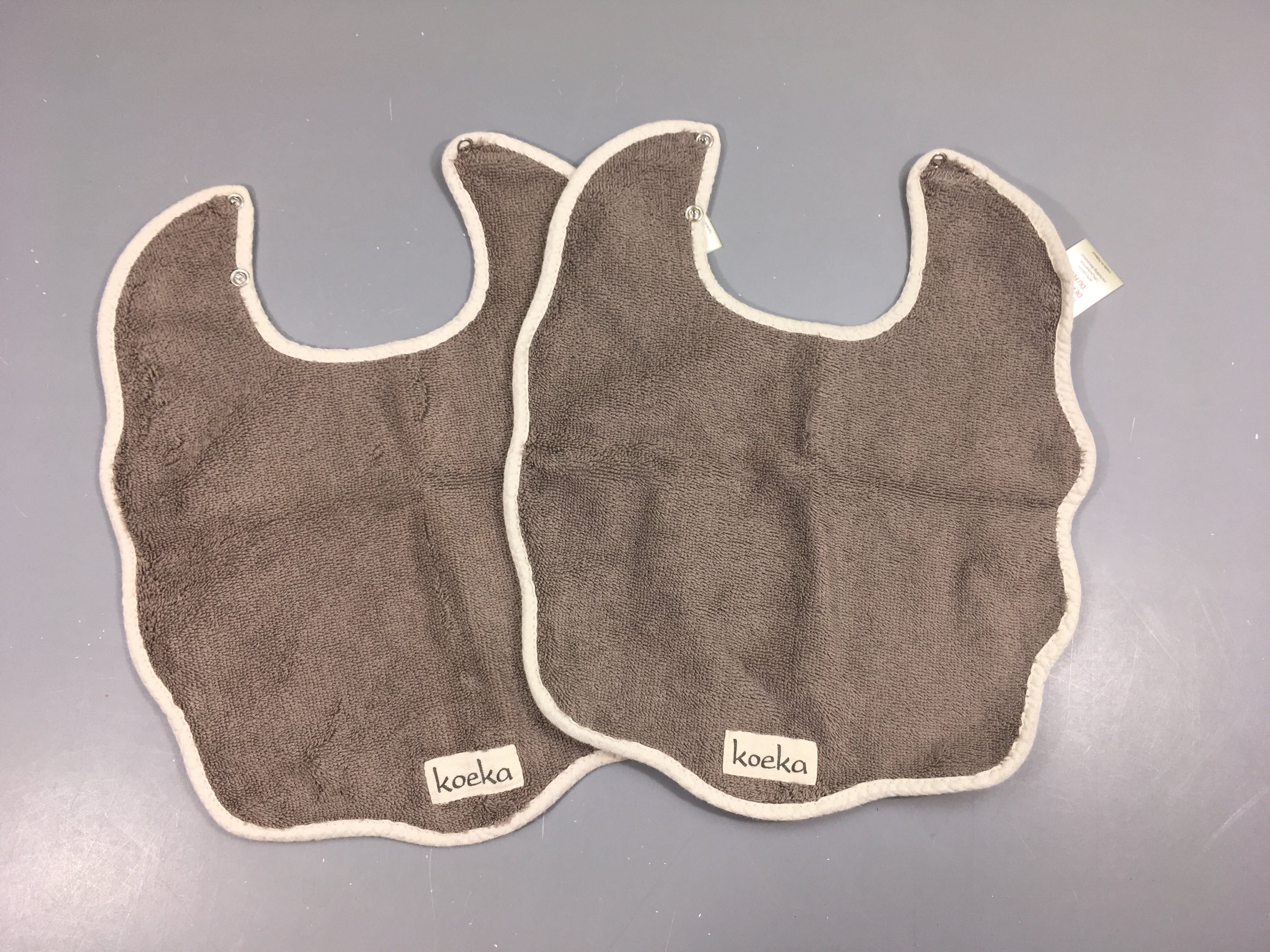 2 Bavoirs koeka taupes