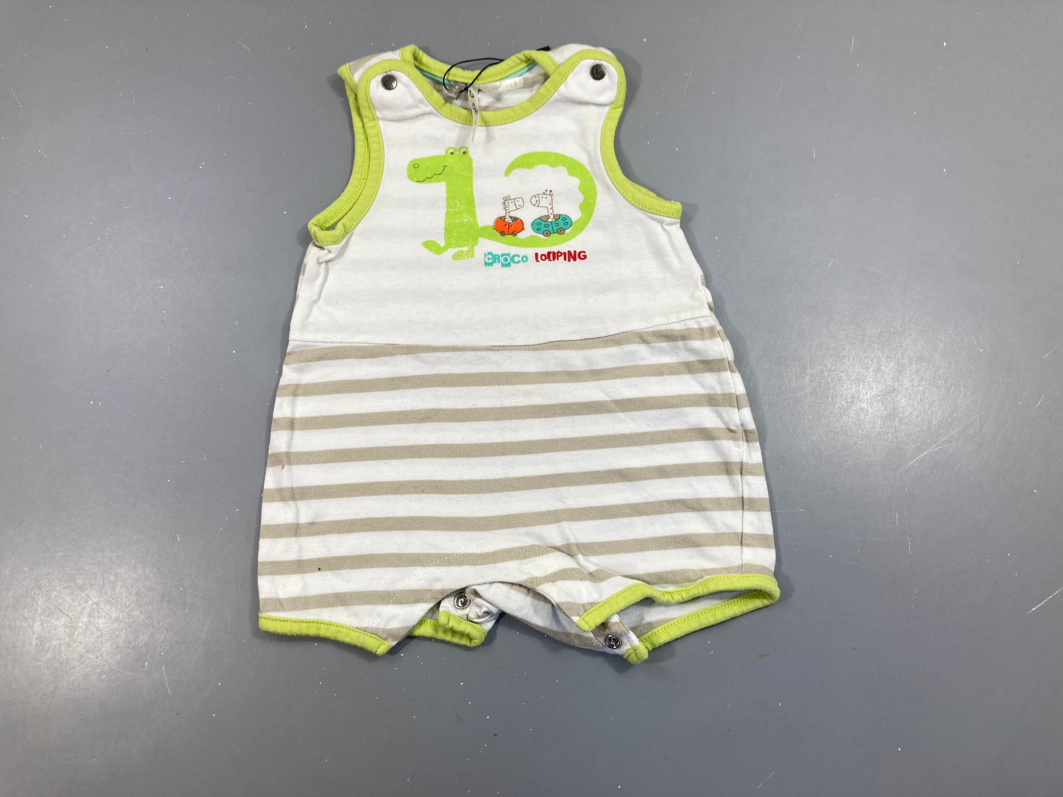 Combishort blanc-vert Croco