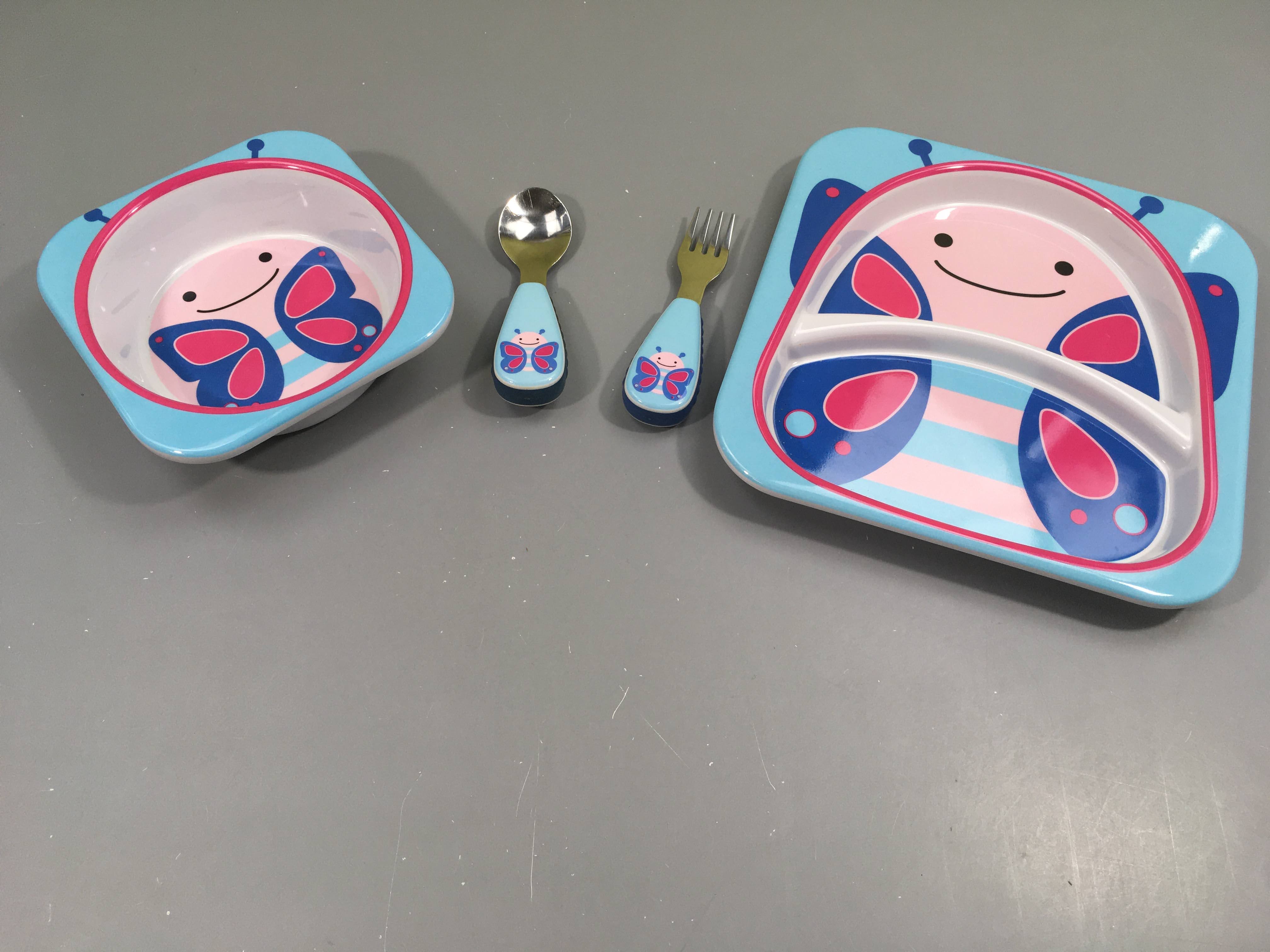 Assiette + bol + Cuillère et Fourchette Skip Hop Zoo Papillon