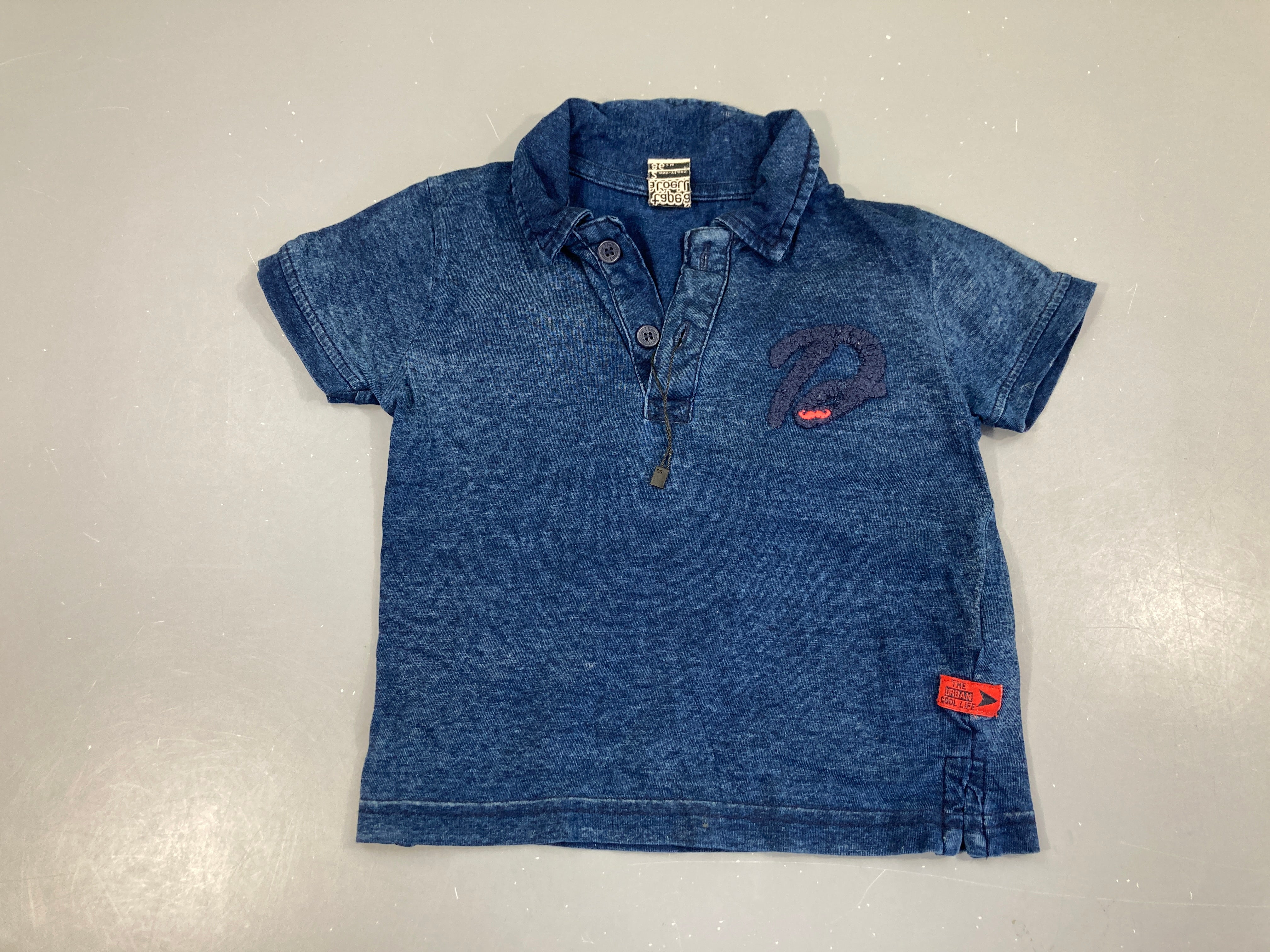 Polo m.c jersey bleu foncé chiné