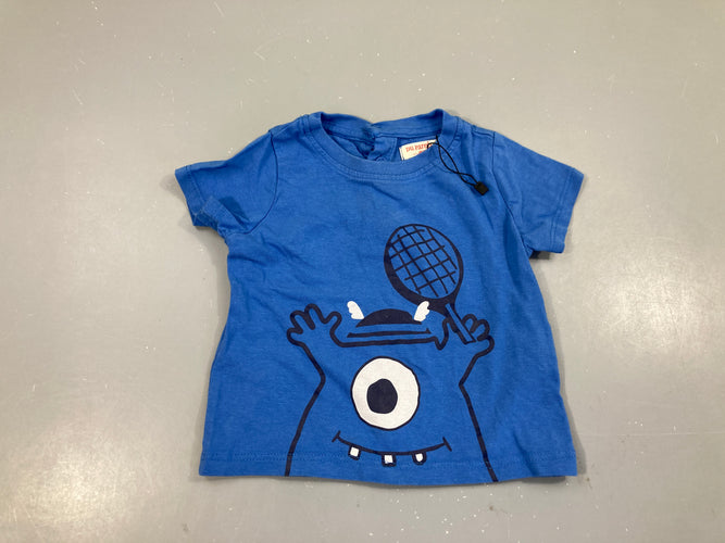 T-shirt m.c bleu monstre raquette, moins cher chez Petit Kiwi