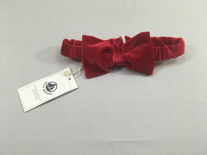 Bandeau noeud velours rouge 50cm, moins cher chez Petit Kiwi