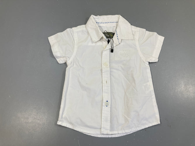 Chemise m.c blanche, moins cher chez Petit Kiwi