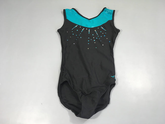 Maillot de gym/danse s.m noir turquoise sequin, moins cher chez Petit Kiwi