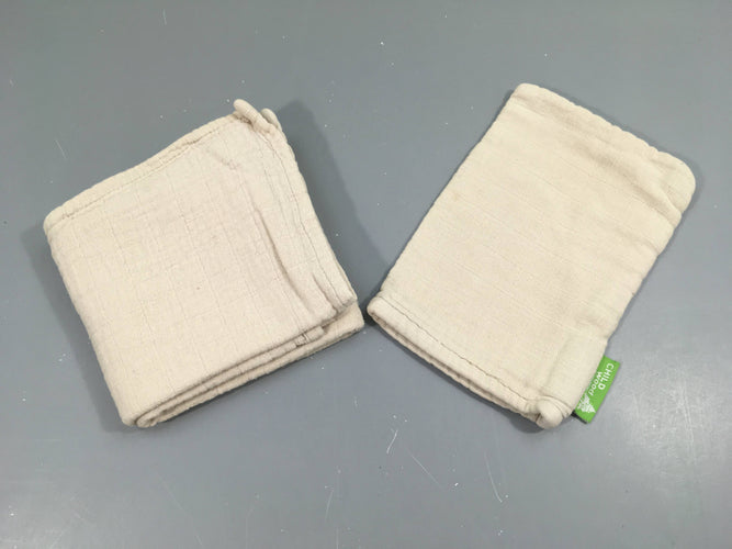 Tétra blanc cassé (+ 1 gant de toilette légères taches), moins cher chez Petit Kiwi