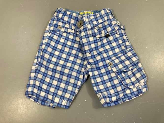 Bermuda à carreaux bleu-blanc Petites taches arrière, moins cher chez Petit Kiwi
