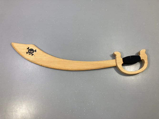 Sabre pirate en bois, tête de mort, moins cher chez Petit Kiwi