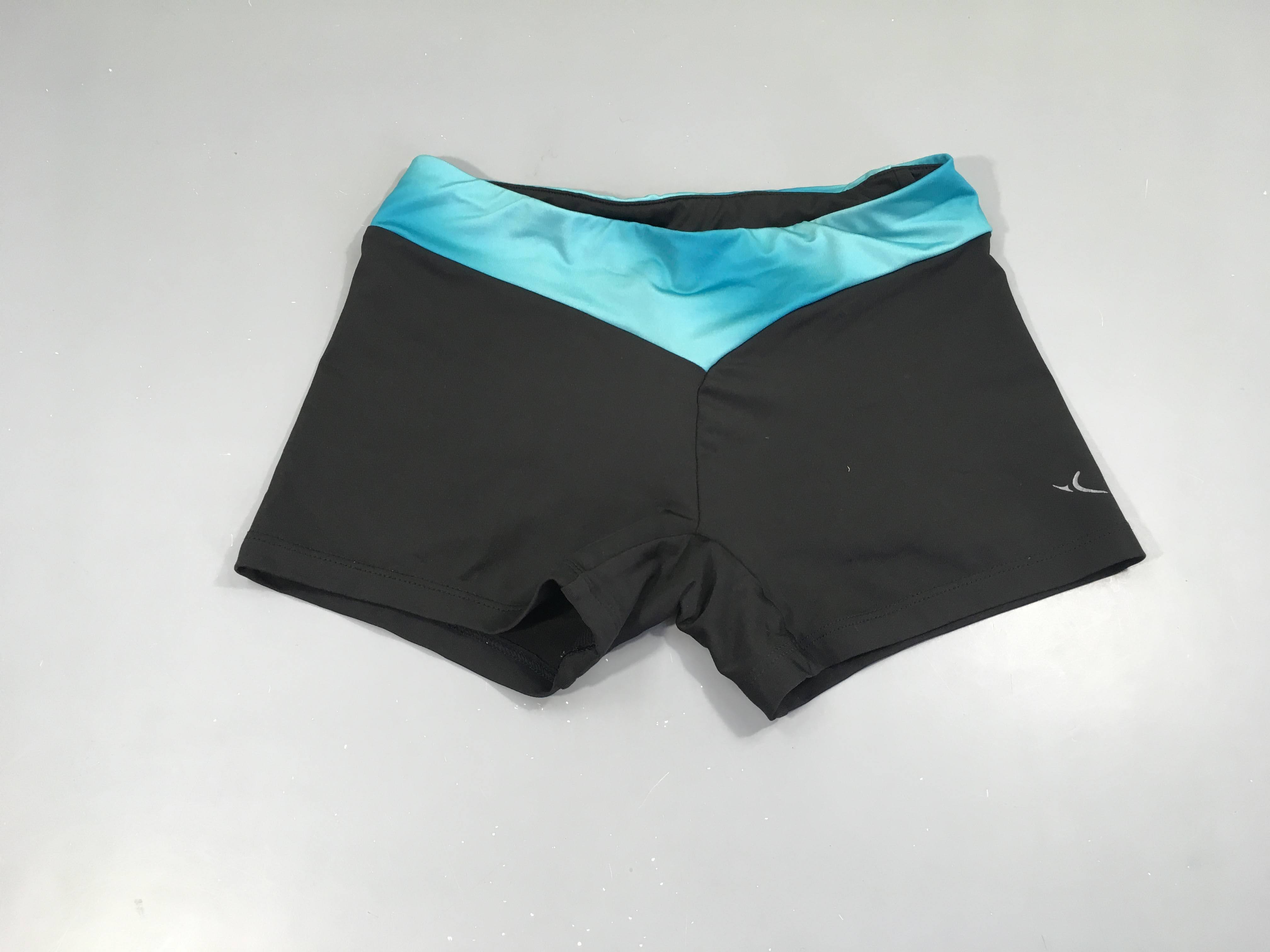 Short de danse/gym noir turquoise